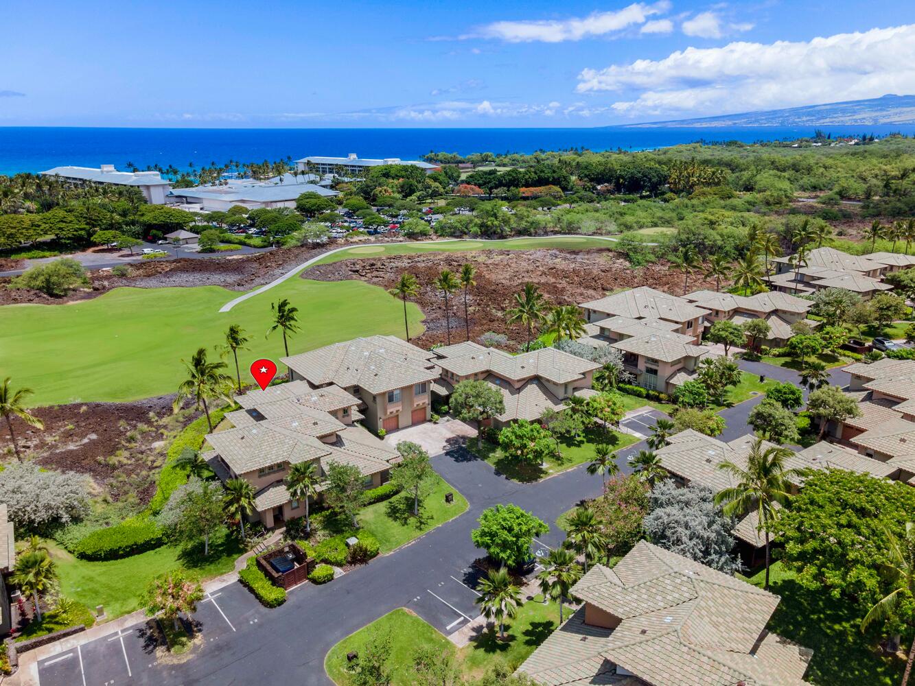 Kamuela Vacation Rentals, Mauna Lani Fairways #902 - Aerial view of your villa location.