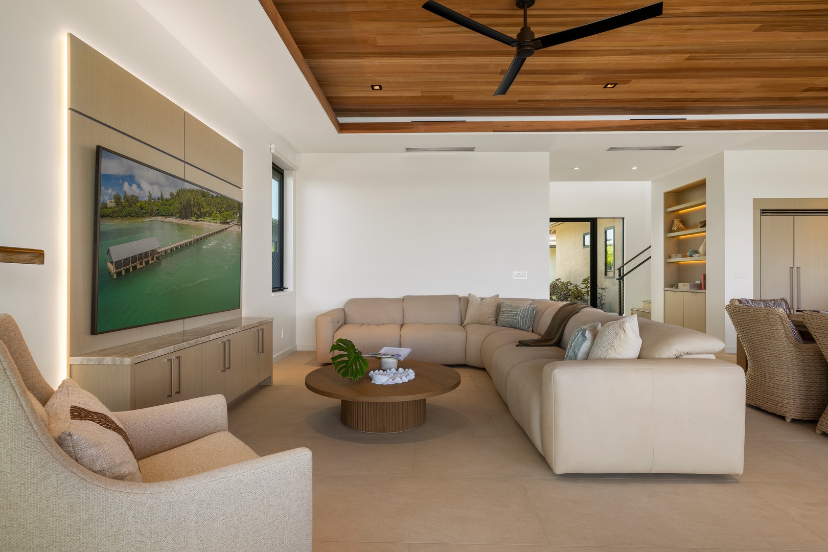 Kamuela Vacation Rentals, 6BD Mauna Lani Lux Golf Estate (5) at One Ocean - Sink into the living area and enjoy a welcoming space to gather and unwind.
