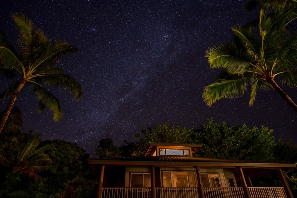 Hanalei Vacation Rentals, Hallor House TVNC #5147 - Nighttime view with Milky Way in the background