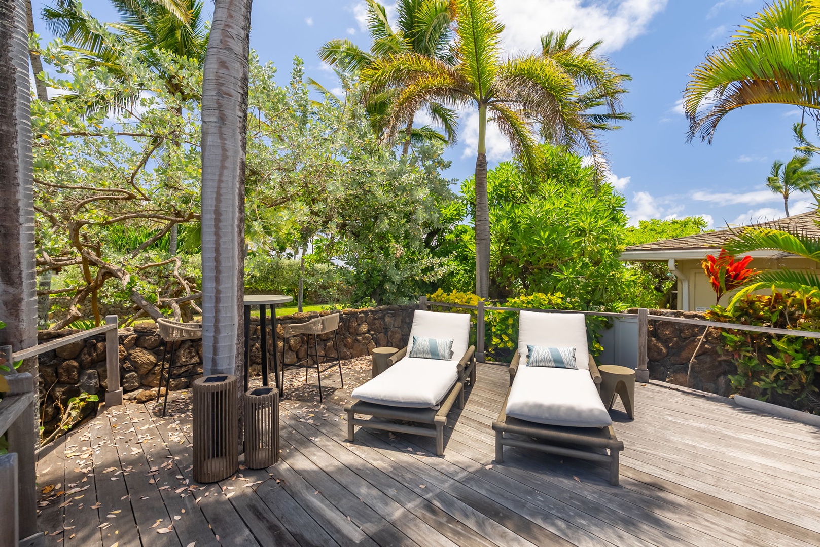 Kailua Vacation Rentals, Kailua Beach House - Two loungers and pure privacy—your tropical sunbathing spot awaits.