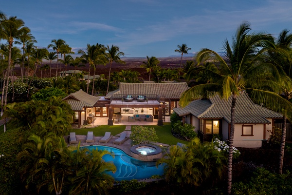 Kamuela Vacation Rentals, Canoe House & Beach Walker at Champion Ridge - Relax in the peaceful setting of this beautiful home, complete with a private pool and lush surroundings.