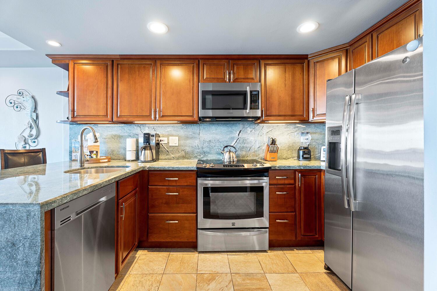 Kailua Kona Vacation Rentals, Kona Alii 403 - Equipped with stainless steel appliances for making meal prep a breeze.