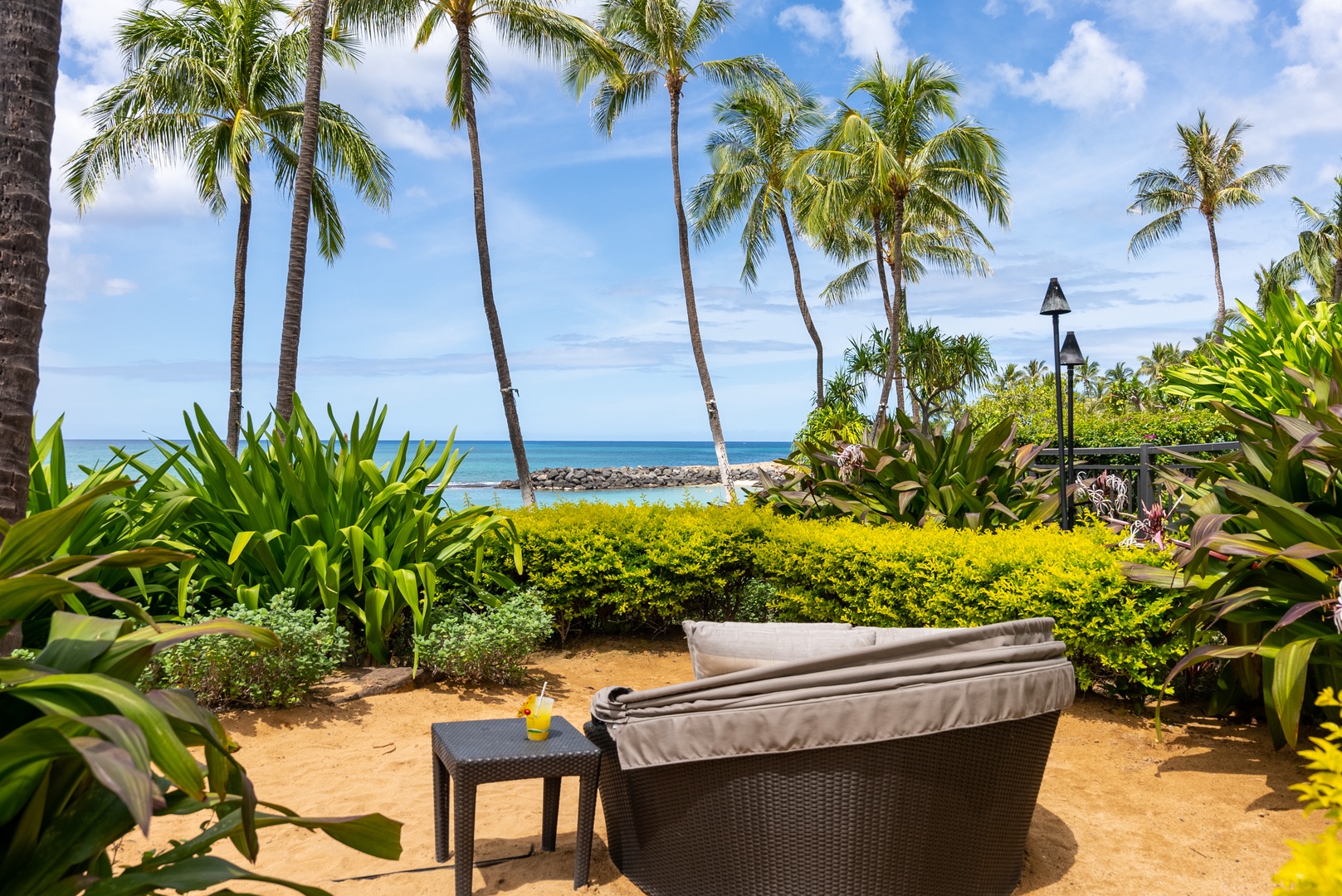 Find the shaded daybed off the path for an afternoon with a book.