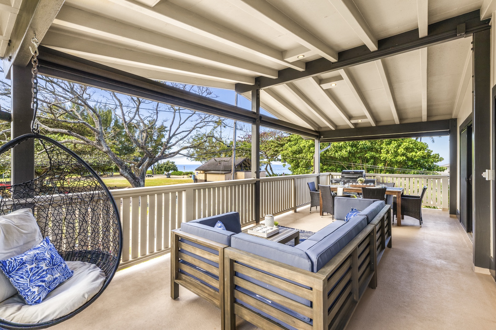 Haleiwa Vacation Rentals, Ehukai Beach Hale - Ocean view from the upstairs lanai, perfect for lounging