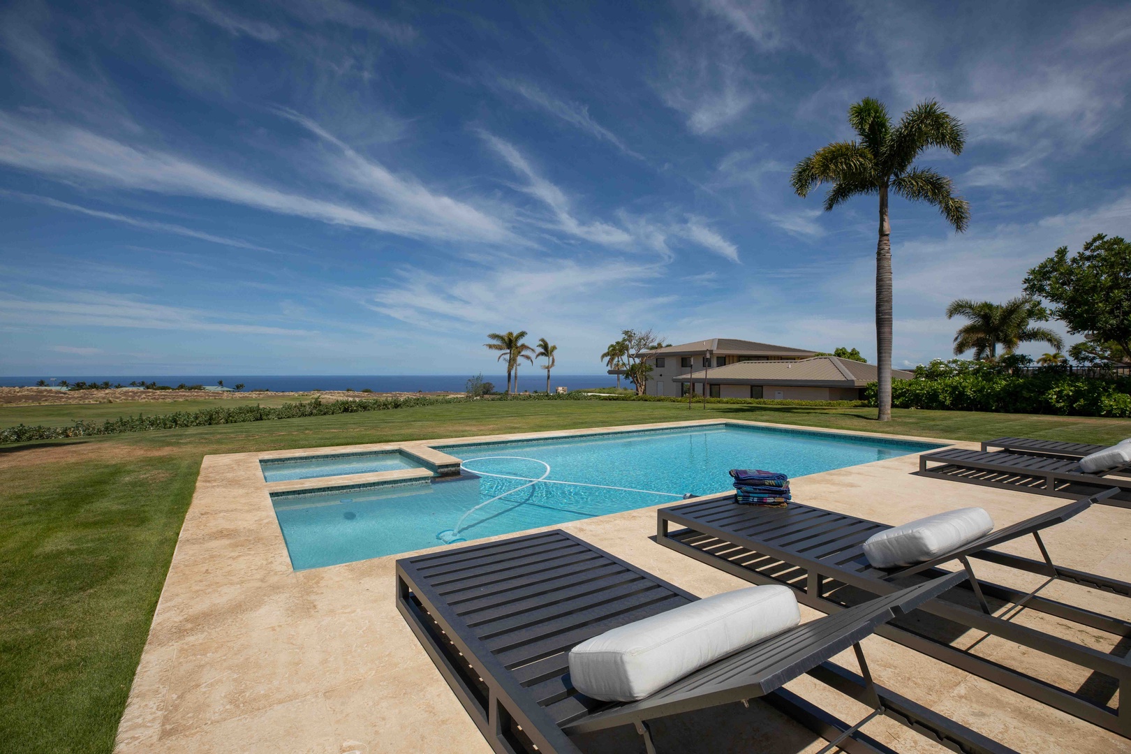 Kamuela Vacation Rentals, Hapuna Estates #8 - The views of the ocean, swaying palm trees and blue sky await you poolside