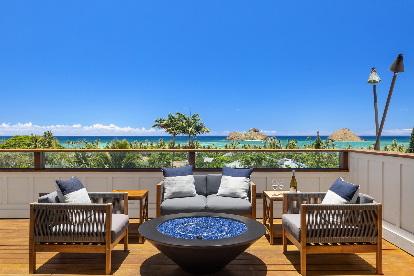 Kailua Vacation Rentals, Lanikai Valhalla - Master Bedroom Lanai Ocean View