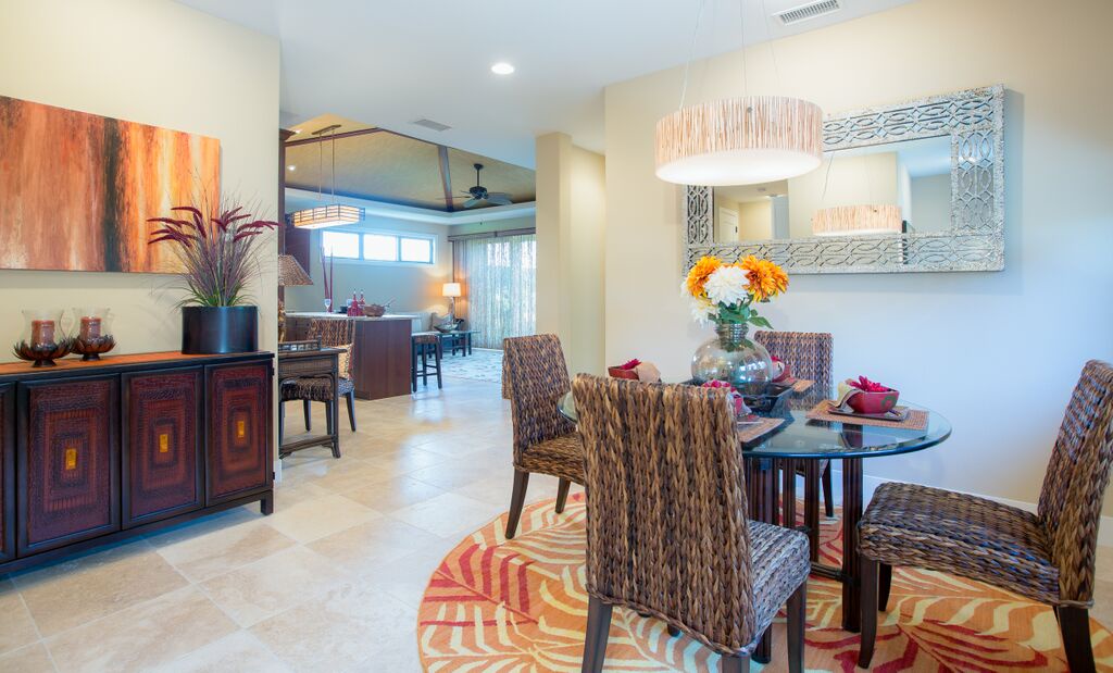 Kamuela Vacation Rentals, Mauna Lani KaMilo Home (424) - Formal dining space, adjacent to the kitchen.