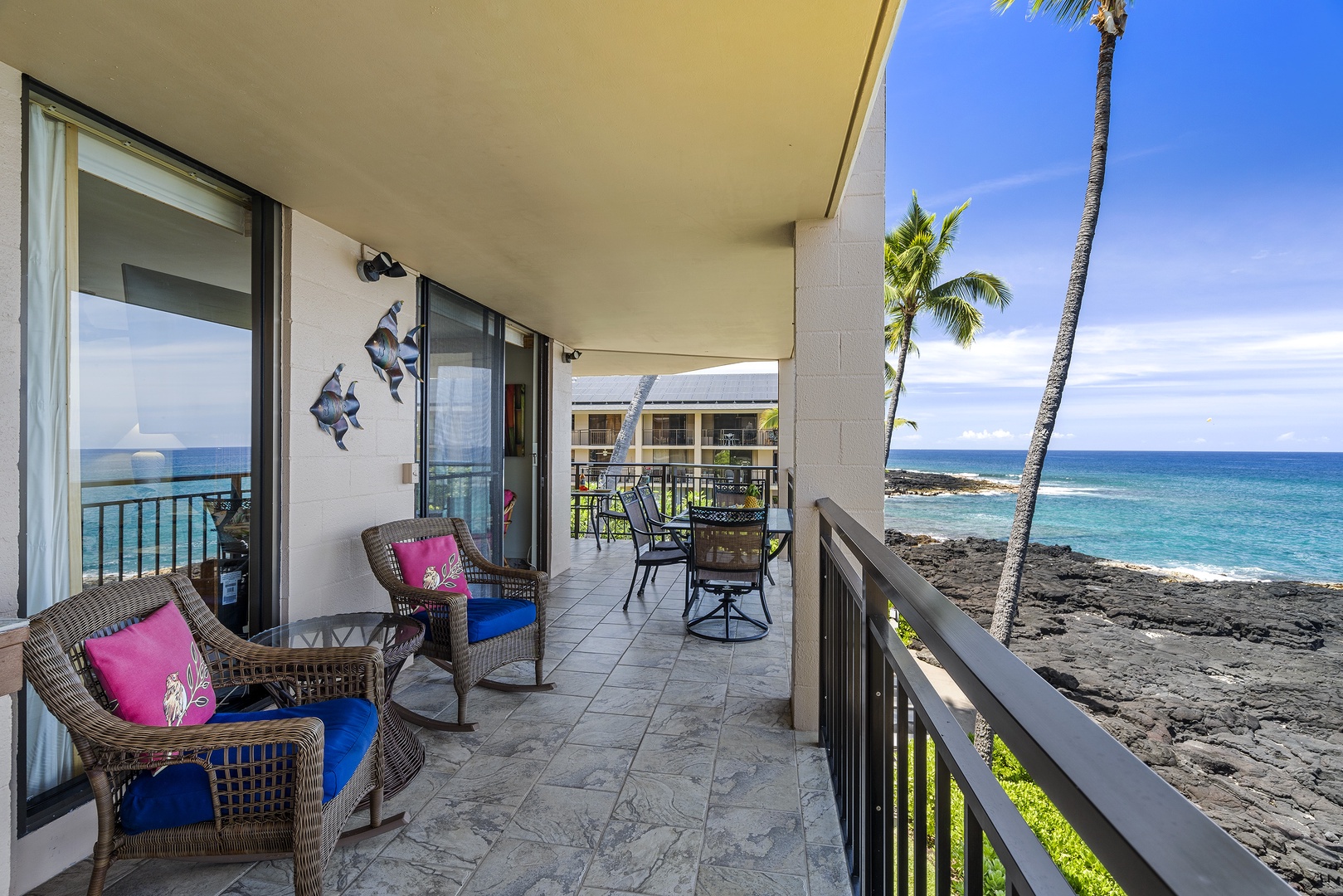 Kailua Kona Vacation Rentals, Kona Makai 6201 - There are a number of seating options of the wrap around Lanai