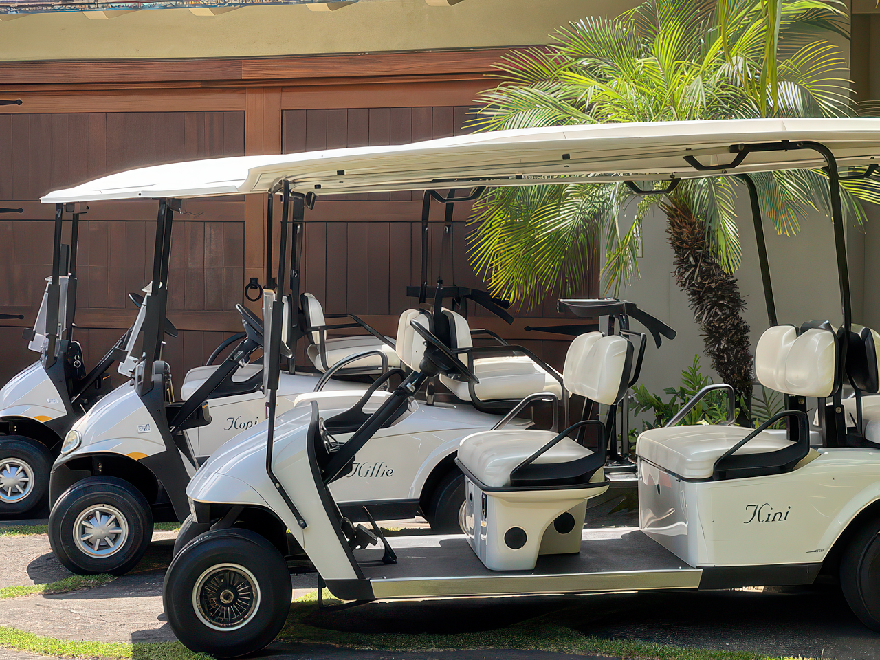 Kailua Kona Vacation Rentals, 4BD Kahikole Street (218) Estate Home at Hualalai Resort - There are 3 golf carts available for your use! Killie and Kopi are 4-seater carts while Kini is a 6-seater.