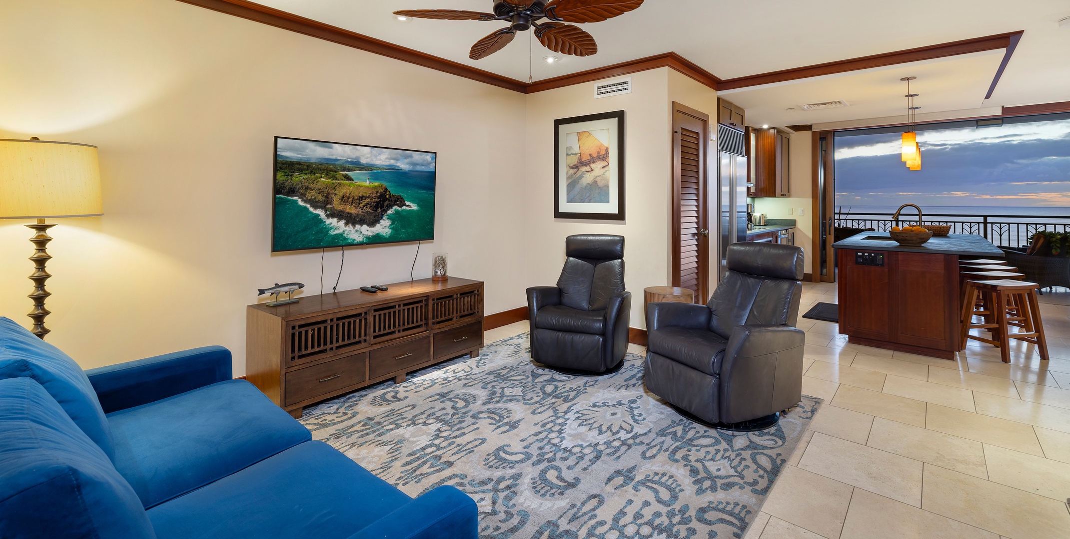 Kapolei Vacation Rentals, Ko Olina Beach Villas O1105 - The living area designed for comfort and seating for all.