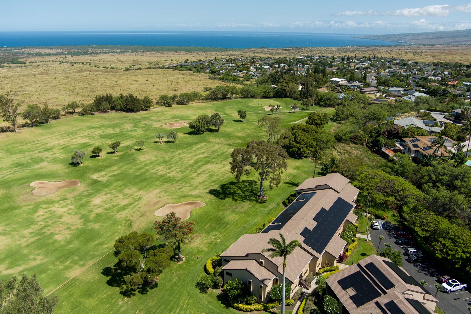 Waikoloa Vacation Rentals, Waikoloa Villas A107 - Bird's Eye View of Building A & Ocean in the Distance