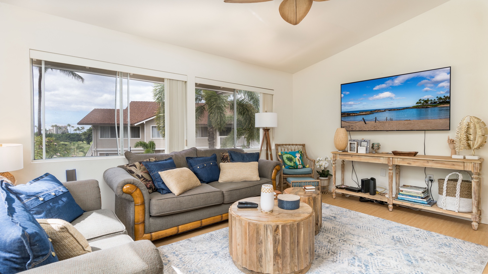 Kapolei Vacation Rentals, Fairways at Ko Olina 4A - Relax with a book or movie night on the television.