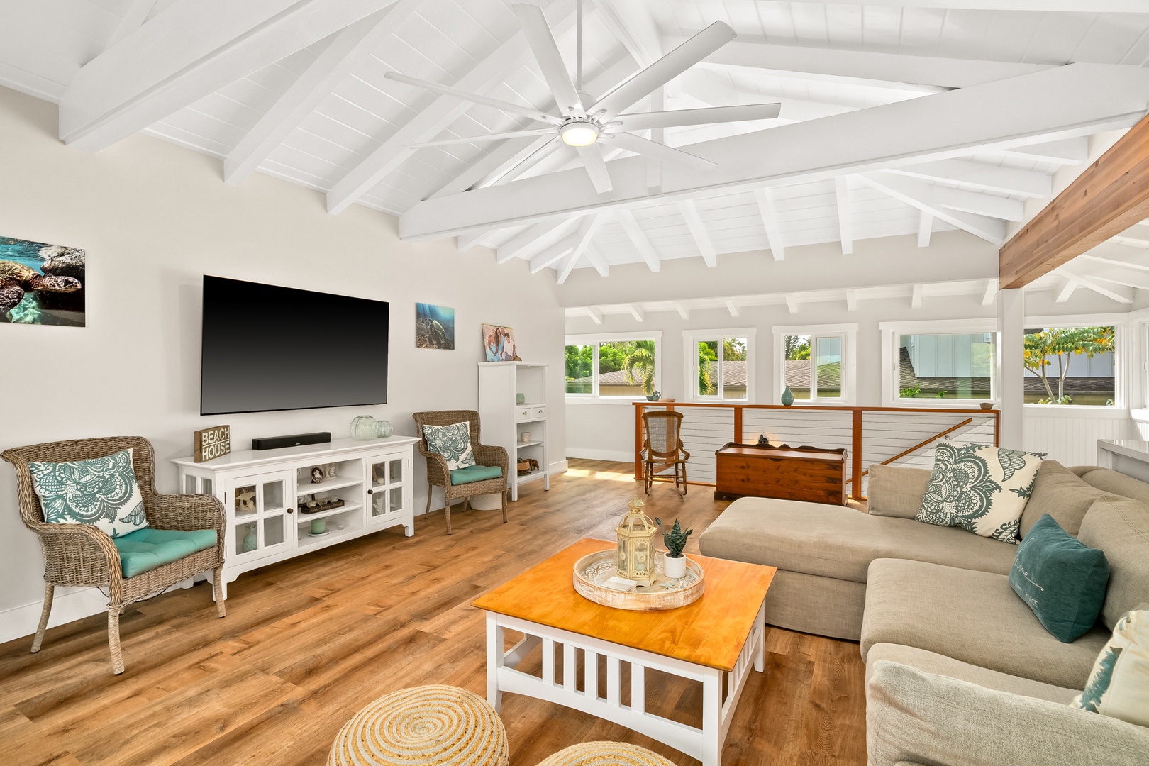 Princeville Vacation Rentals, Ola Hou - Entire Property - Relax and unwind in the cozy living room, designed for comfort and connection with loved ones.