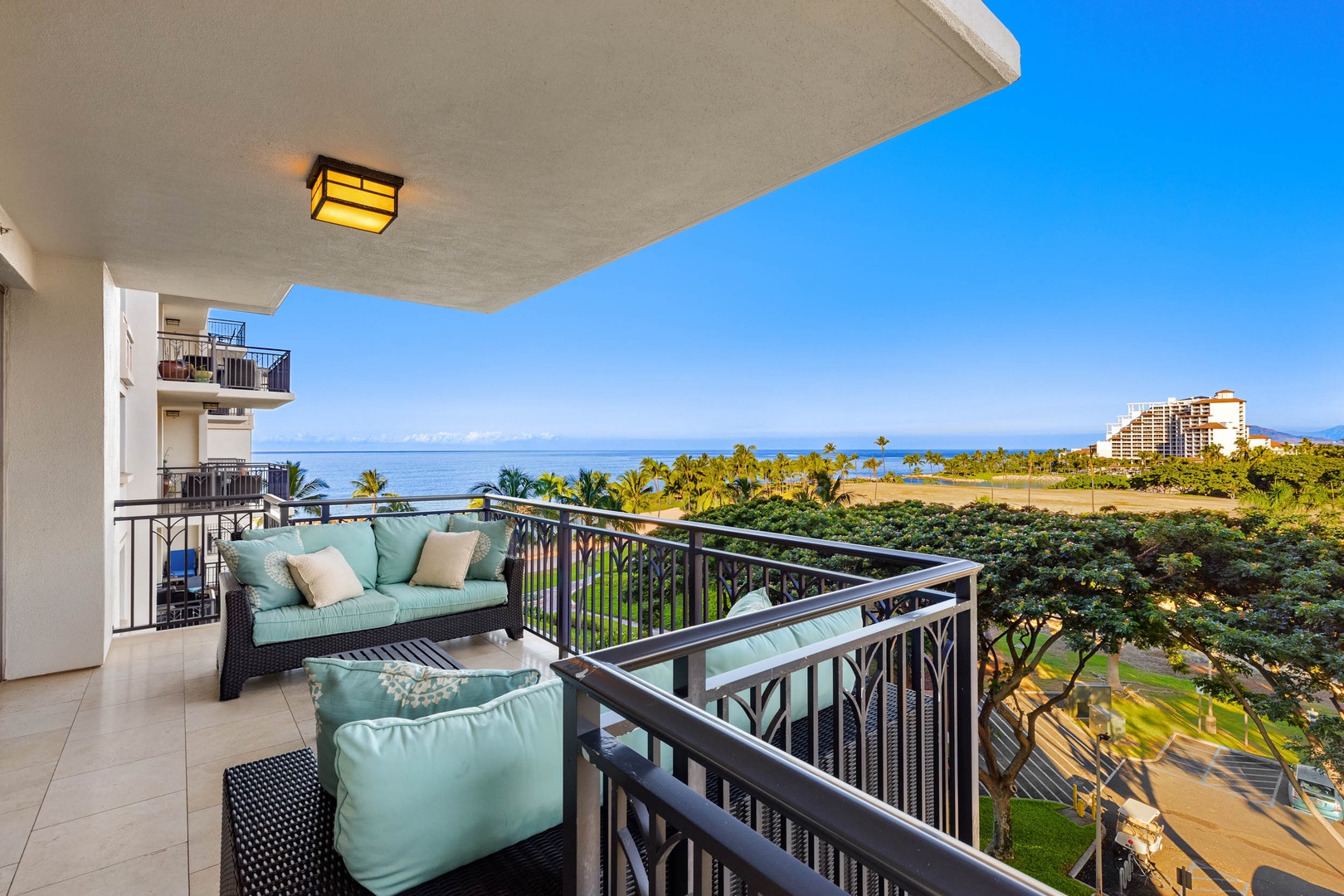 Kapolei Vacation Rentals, Ko Olina Beach Villa B604 - The private lanai is perfect for relaxing with a view.