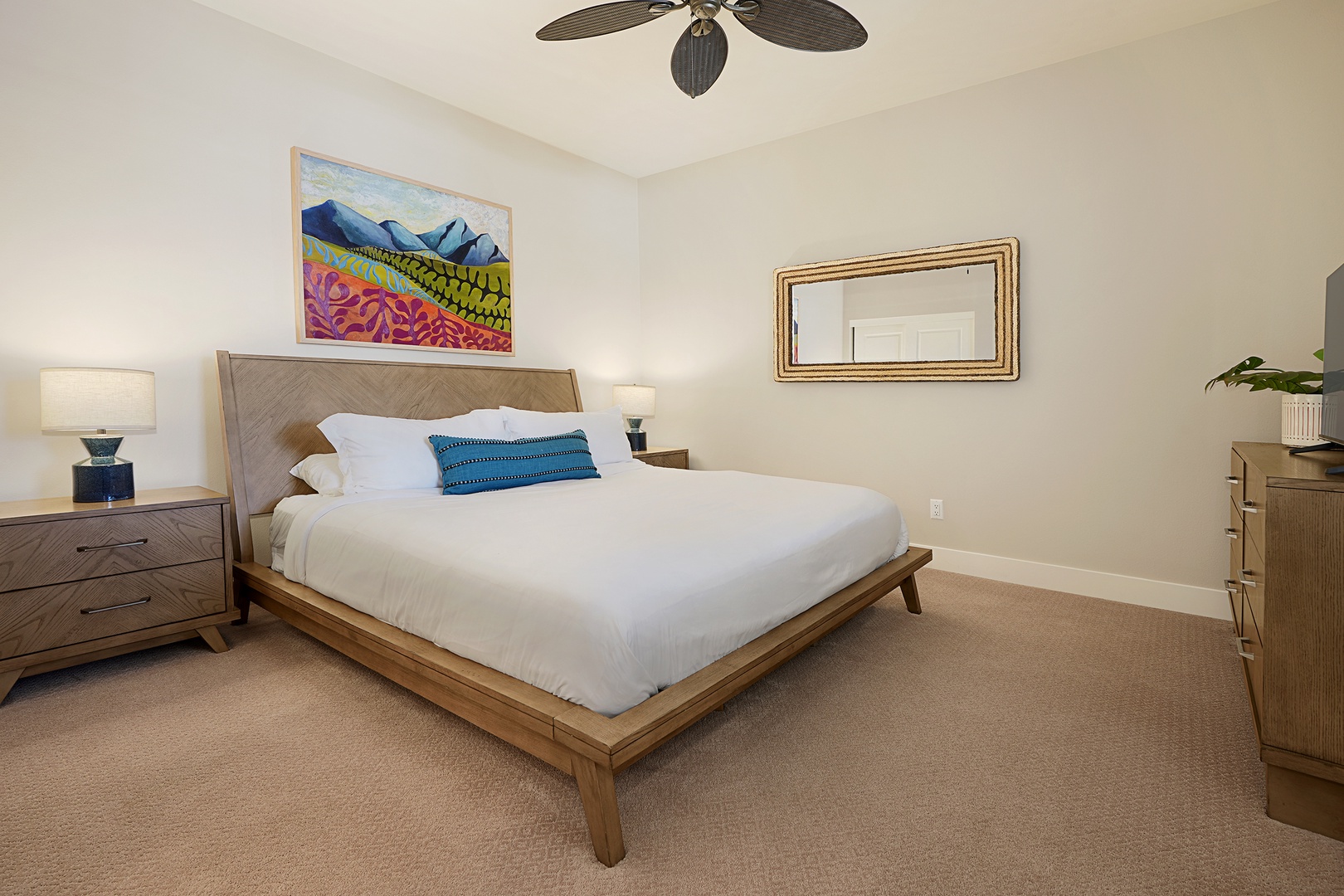 Koloa Vacation Rentals, Pili Mai 14K - Relax in the serene primary bedroom with a cozy king-sized bed.