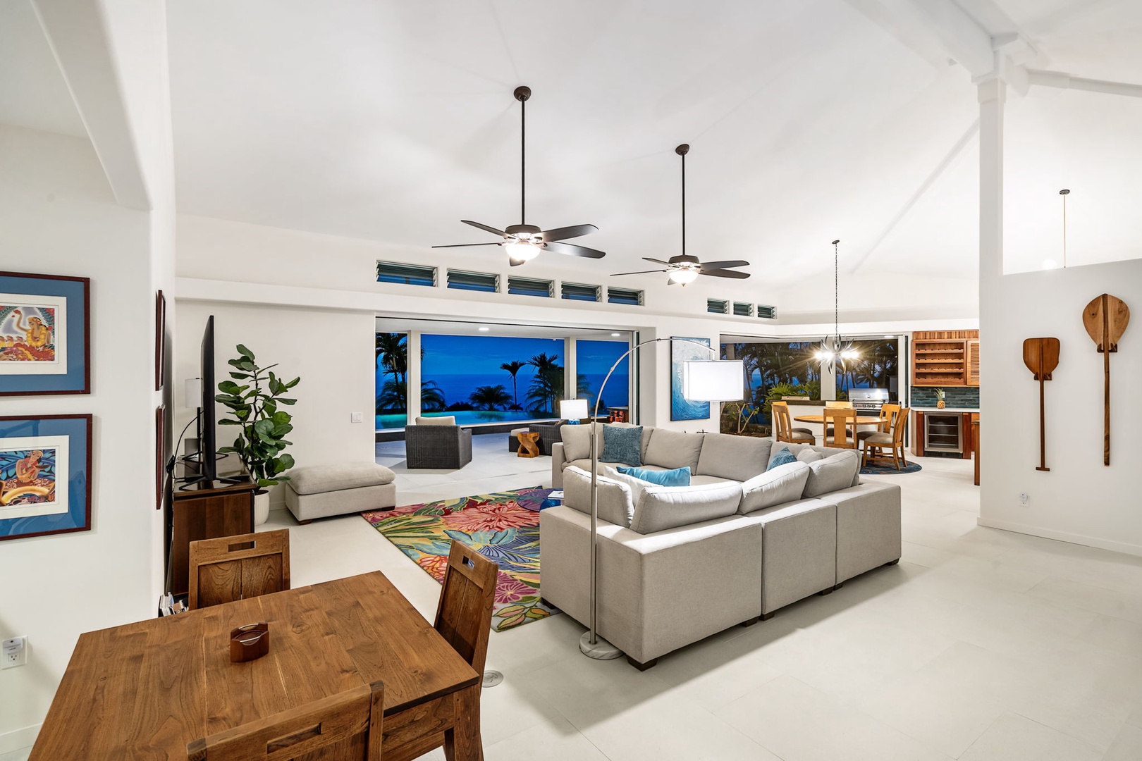 Kailua Kona Vacation Rentals, Kona Koa House - Indoor dining area flows seamlessly to the pool lanai, where resort-style ambiance meets everyday comfort in your private retreat