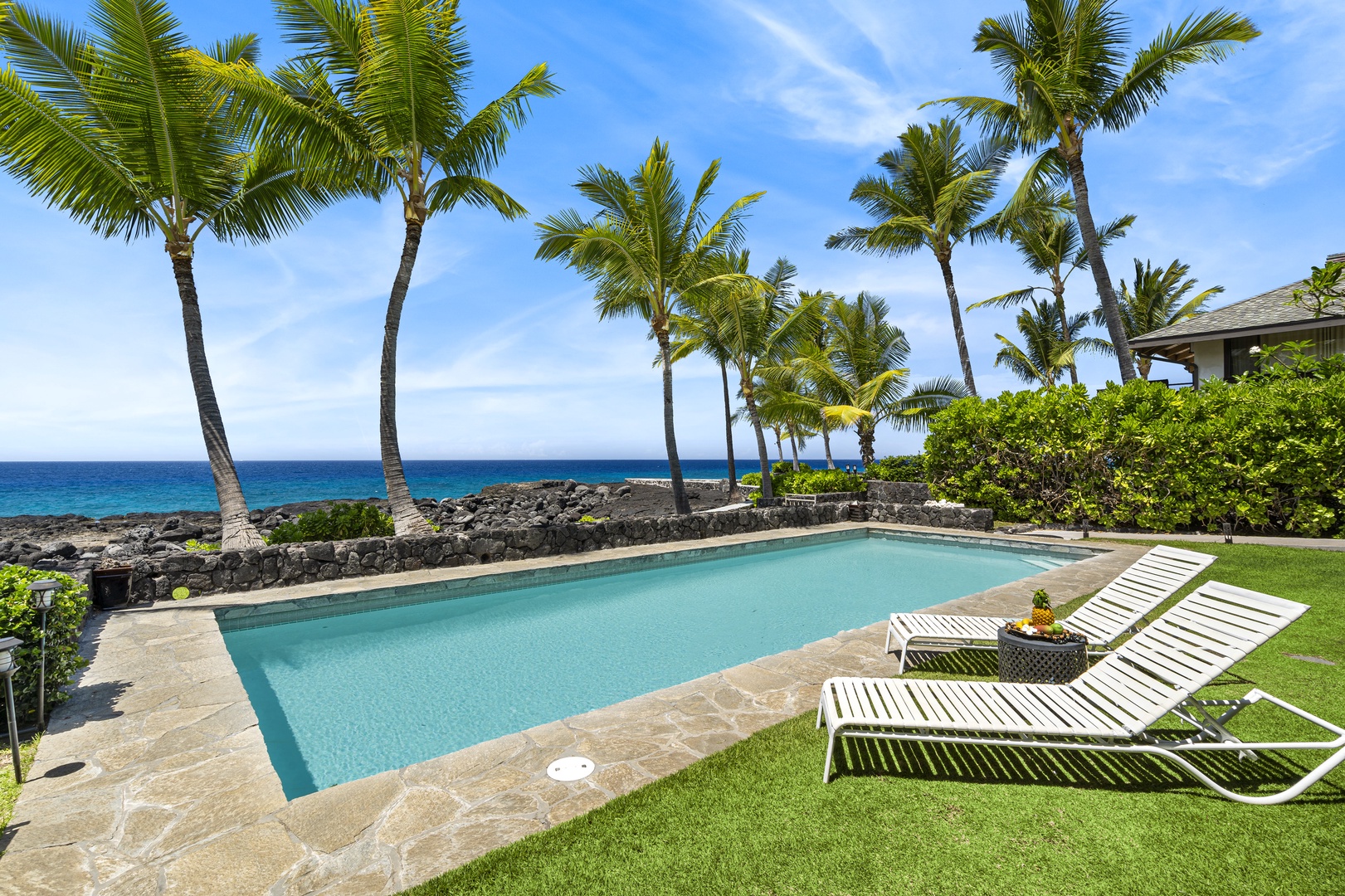 Kailua Kona Vacation Rentals, Kona Blue - Views overlooking the pool from the South end of the Lanai
