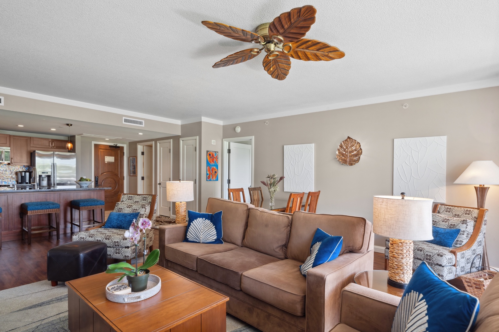Lahaina Vacation Rentals, Honua Kai Konea 204 - The inviting living room at Honua Kai - Konea 204 by Gather features updated island-style décor and plush comfort.