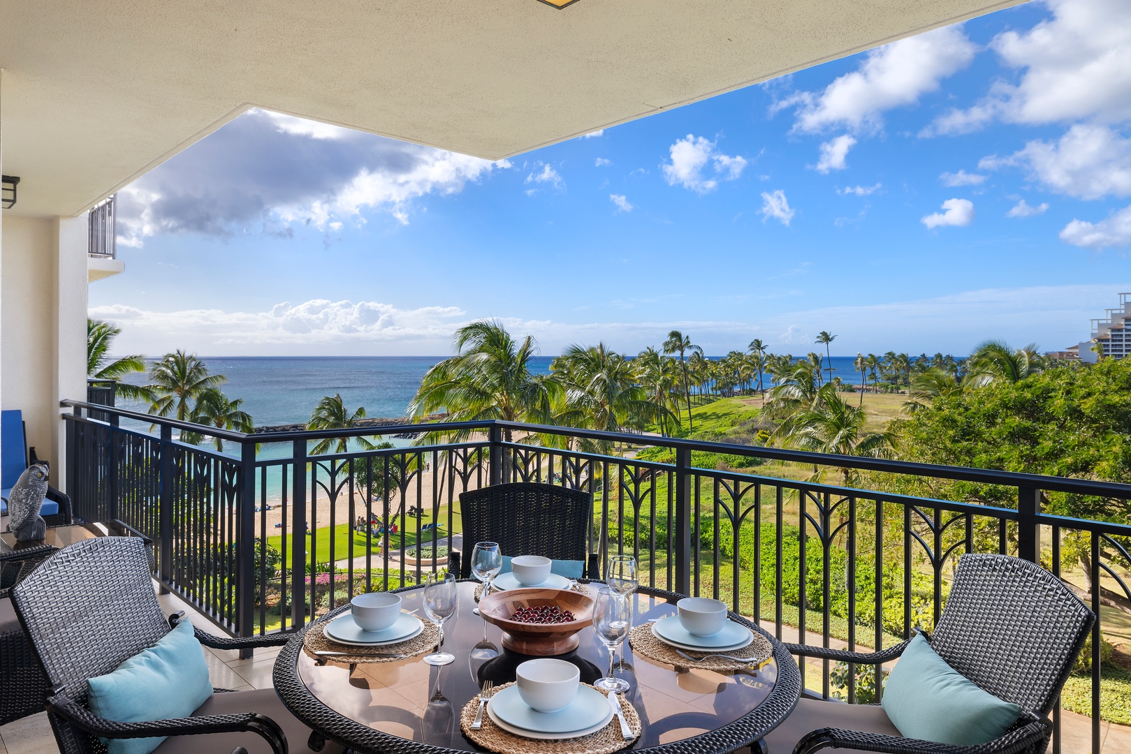 Kapolei Vacation Rentals, Ko Olina Beach Villas B506 - Dine with a view from the lanai.