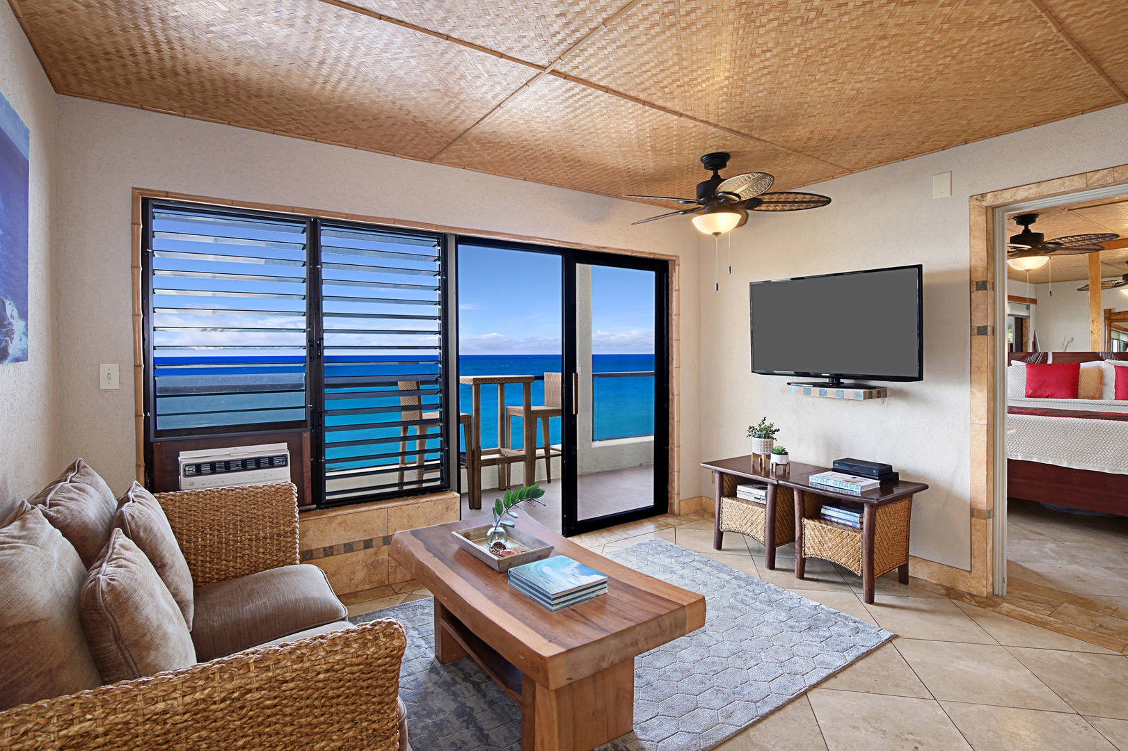Koloa Vacation Rentals, Poipu Shores B202 - Living room