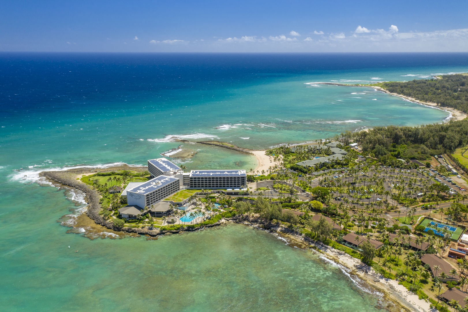 Kahuku Vacation Rentals, Turtle Bay Villas 206 - Aerial view of Turtle Bay Resort