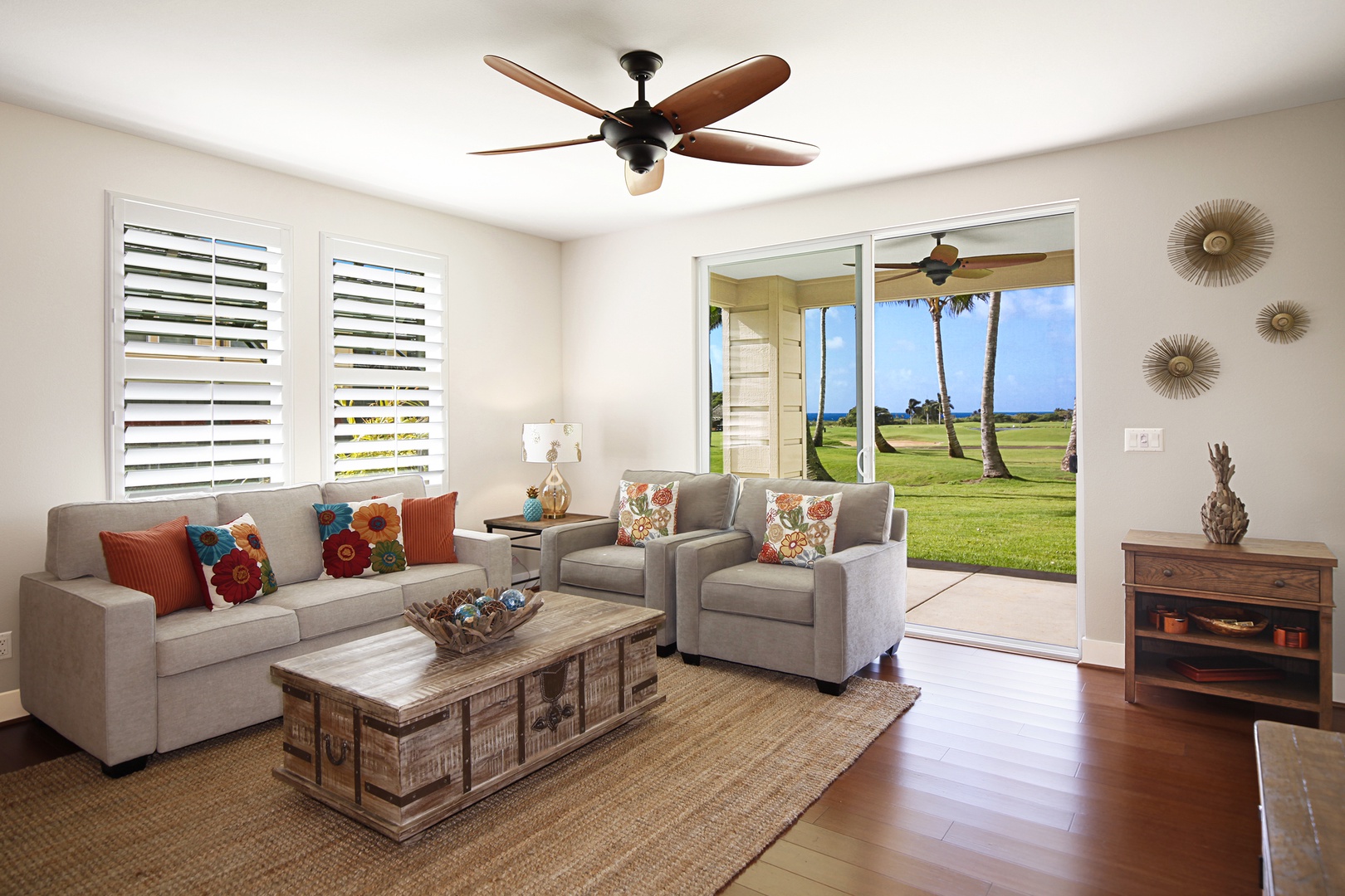 Koloa Vacation Rentals, Pili Mai 8D - Living room with ocean view