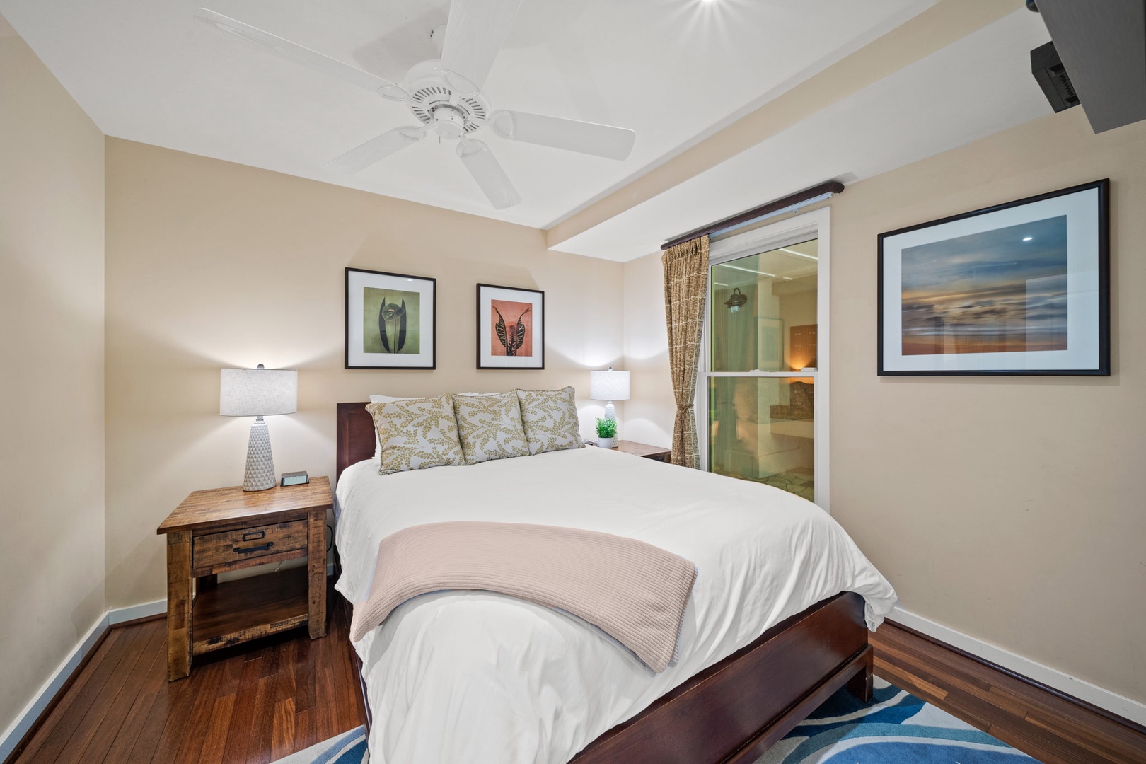 Kahuku Vacation Rentals, Turtle Bay Villas 114 - Guest Bedroom 3 is furnished with a queen bed