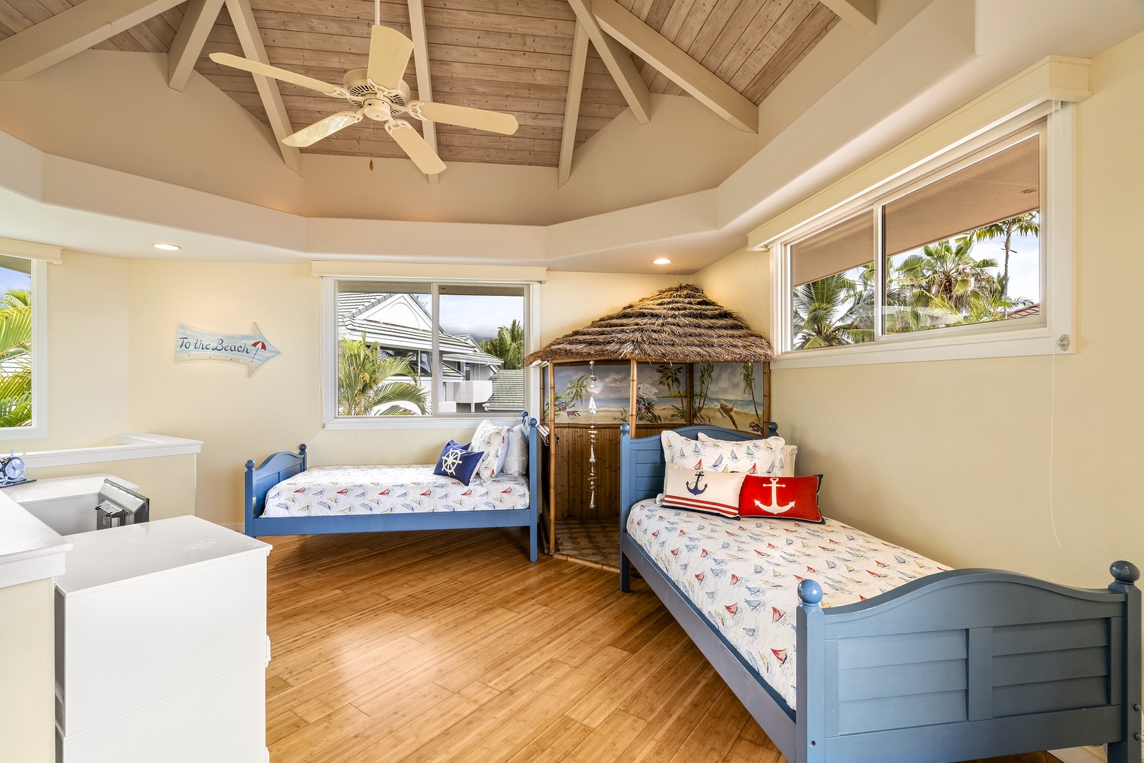 Kailua Kona Vacation Rentals, Ali'i Point #12 - Upstairs kids’ loft with two twin beds and playful decor—perfect for young guests to retreat and recharge.