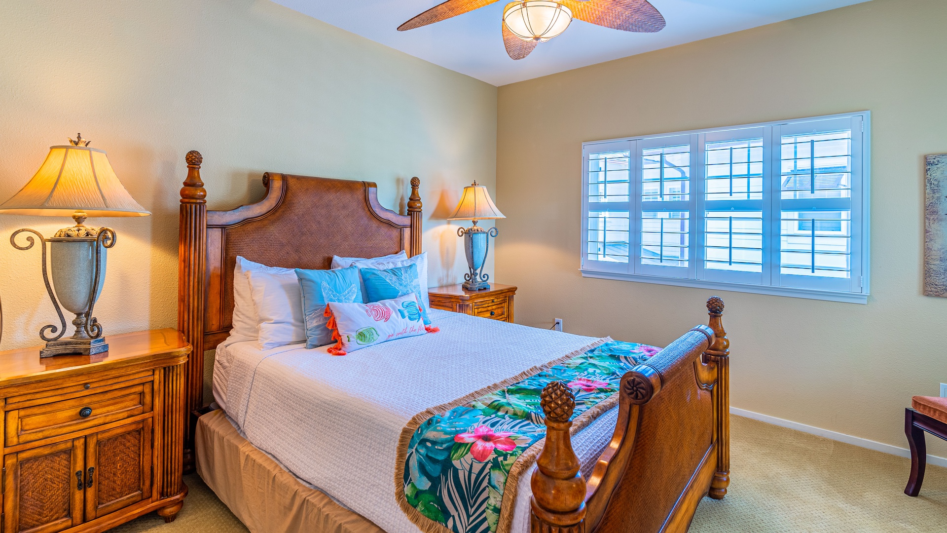 Kapolei Vacation Rentals, Coconut Plantation 1174-2 - The second guest bedroom upstairs with a queen bed.