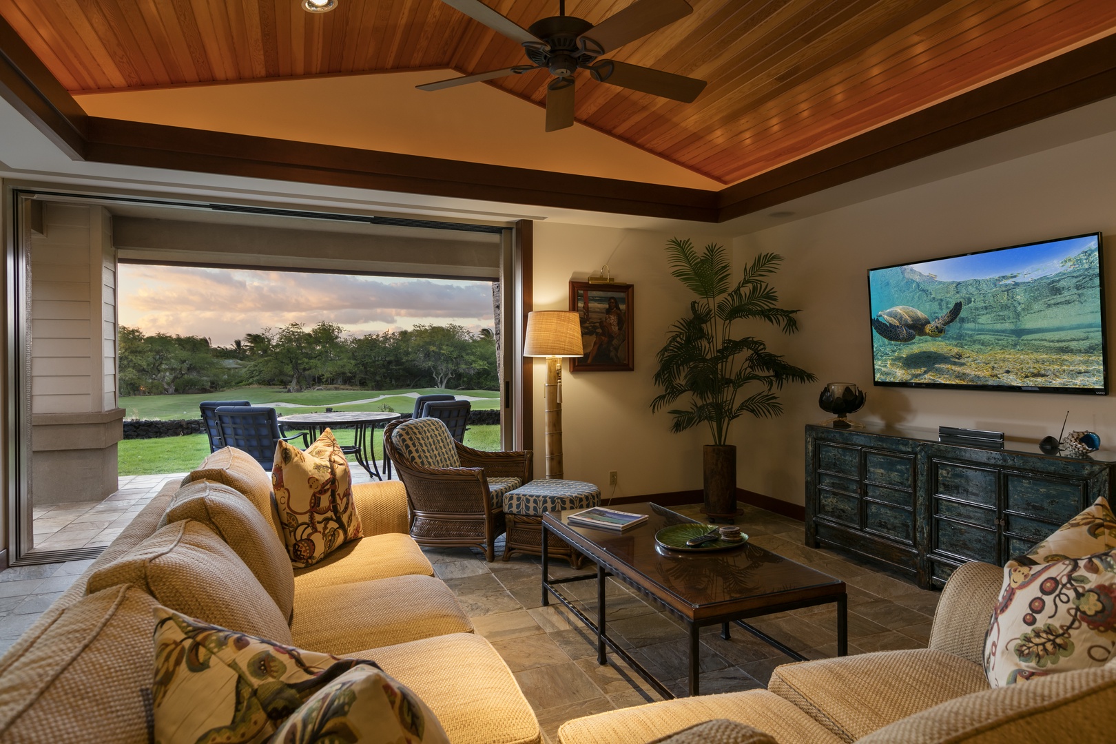 Kamuela Vacation Rentals, Villages at Mauna Lani Resort Unit # 728 - The great room has spectacular views