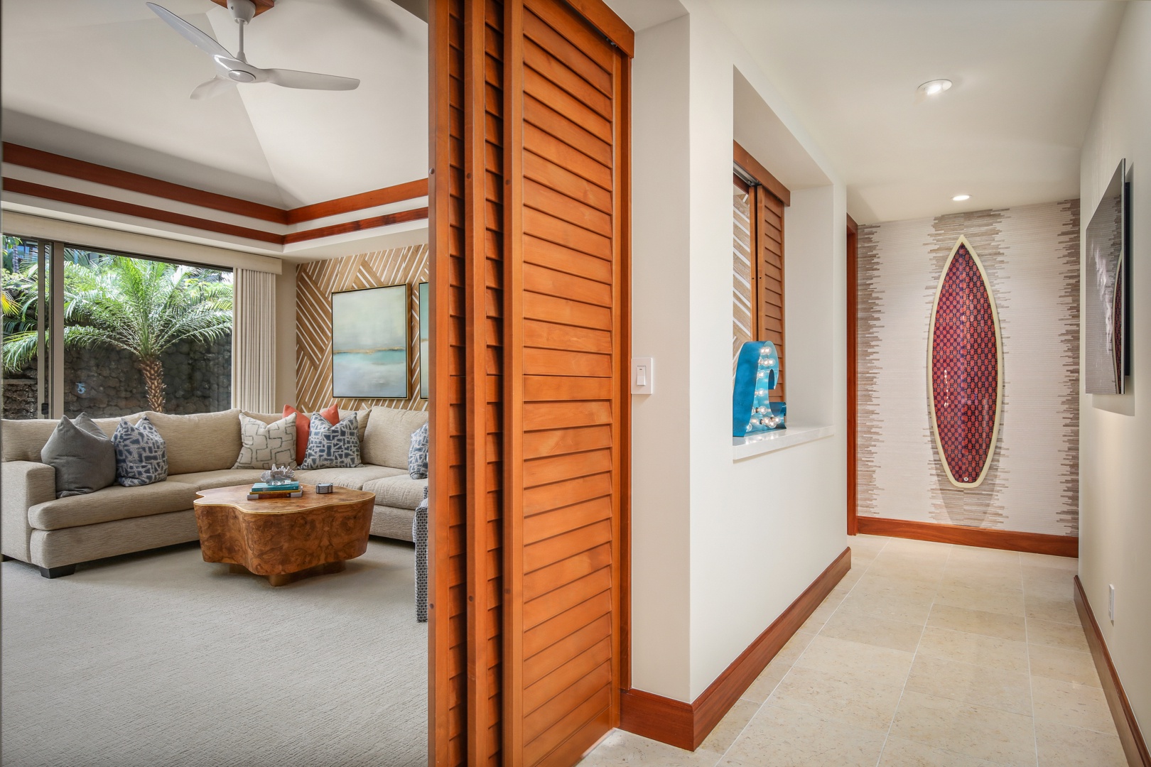 Kailua Kona Vacation Rentals, 4BD Hainoa Estate (122) at Hualalai Resort - Entrance to dedicated media room.