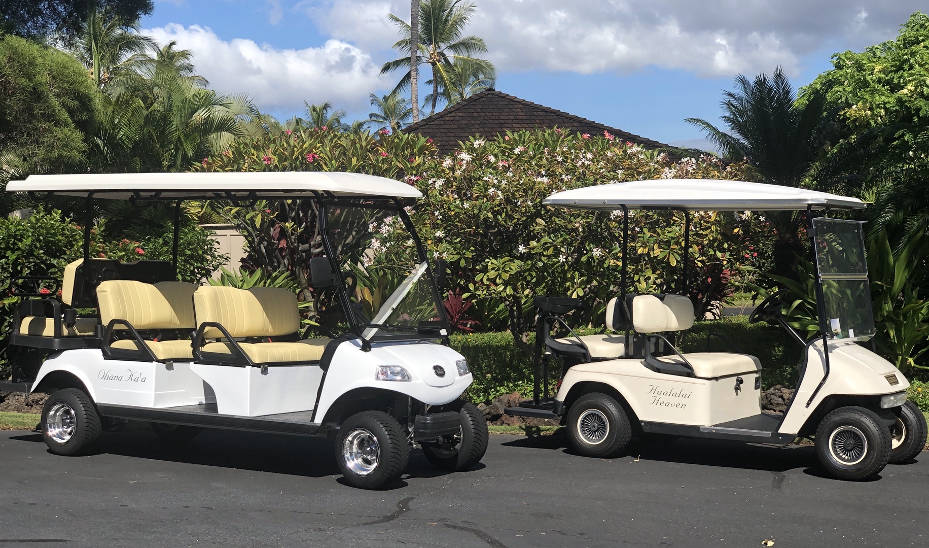 Kailua Kona Vacation Rentals, OFB 3BD Ka'Ulu Villa (129D) at Four Seasons Resort at Hualalai - This rental comes with TWO golf carts! One four-seater and one six-seater golf cart.