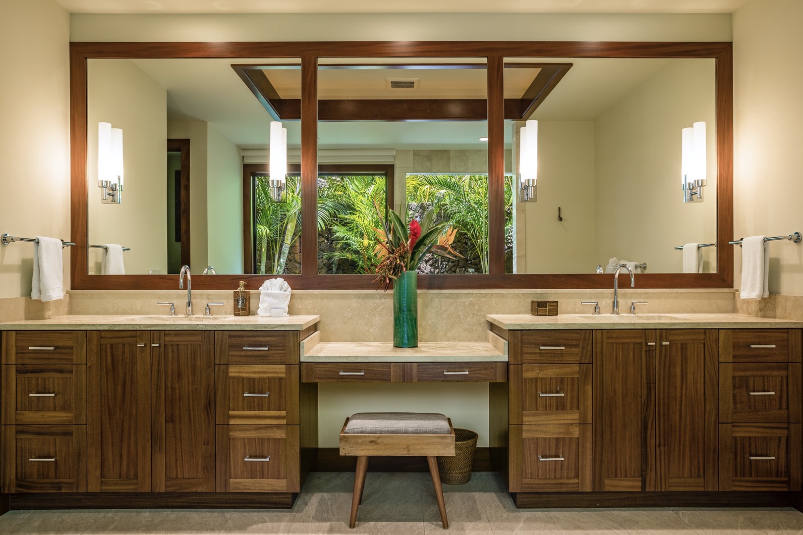 Kailua Kona Vacation Rentals, 4BD Kulanakauhale Estate (3558) at Hualalai Resort - Capacious primary bath featuring dual vanities.