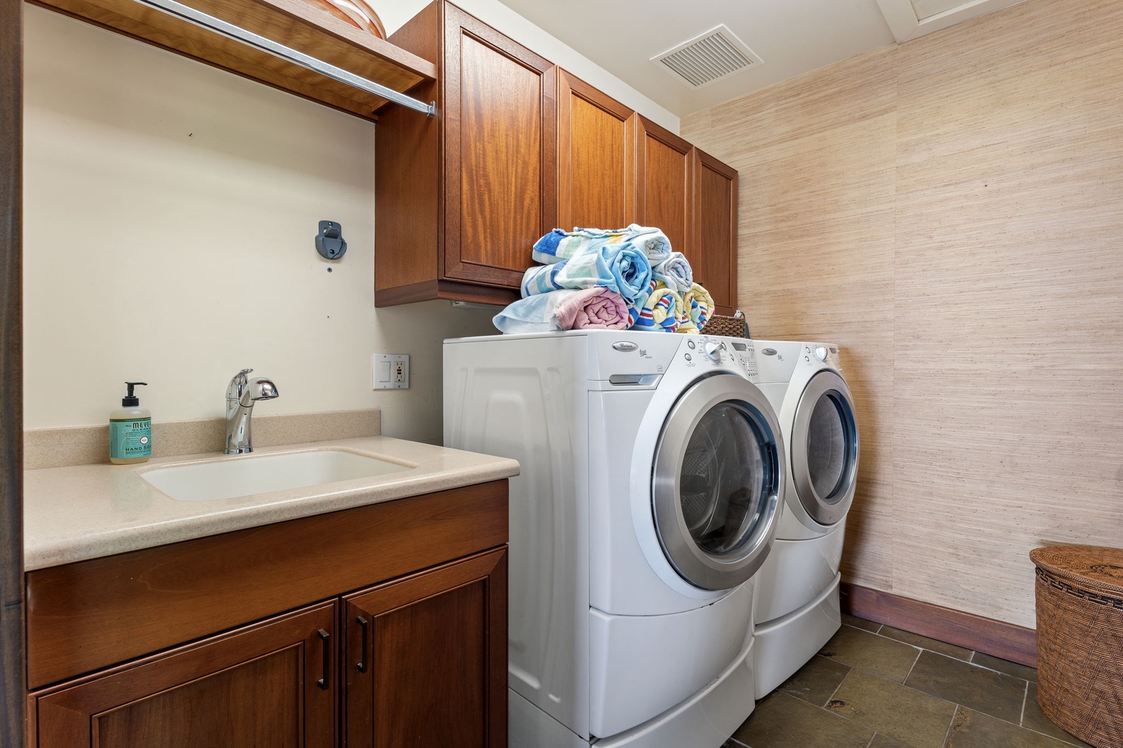 Kailua Kona Vacation Rentals, 3BD Pakui Street Estate (149) at Hualalai Resort - In-unit laundry means the beach towels get handled and you pack light going home.