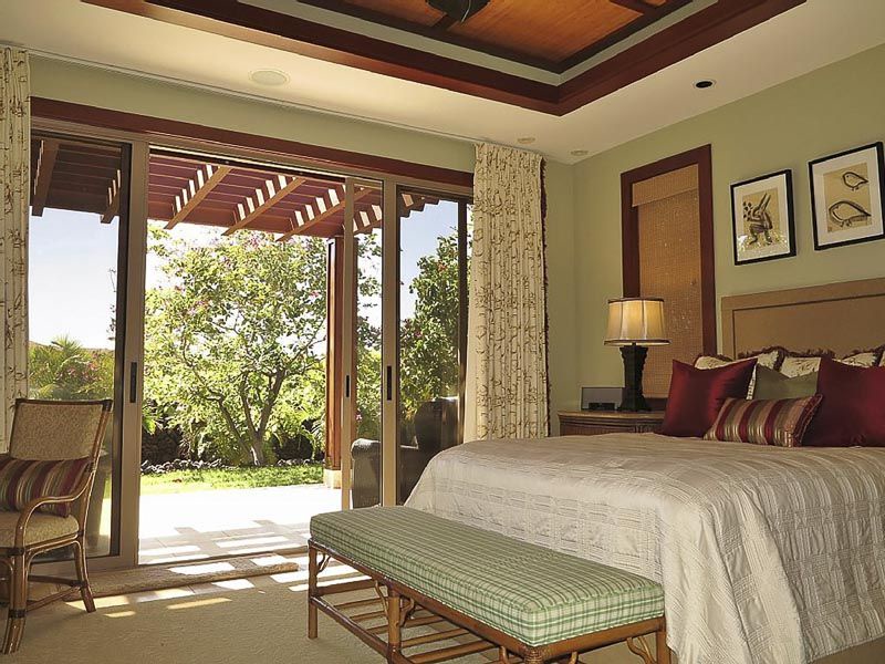 Kamuela Vacation Rentals, Champion Ridge Home - Guest Bedroom 2 with Large Private Lanai