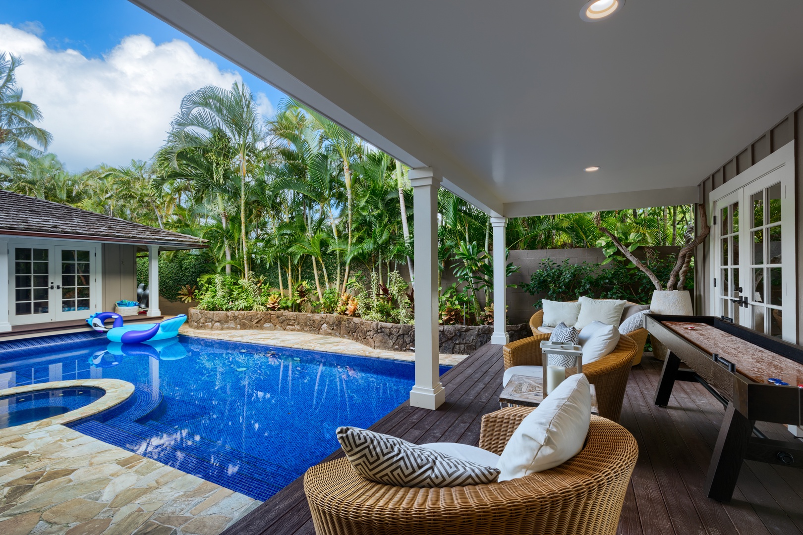 Honolulu Vacation Rentals, Moana Lani - Your private pool, complete with a shuffle board for ultimate entertainment!