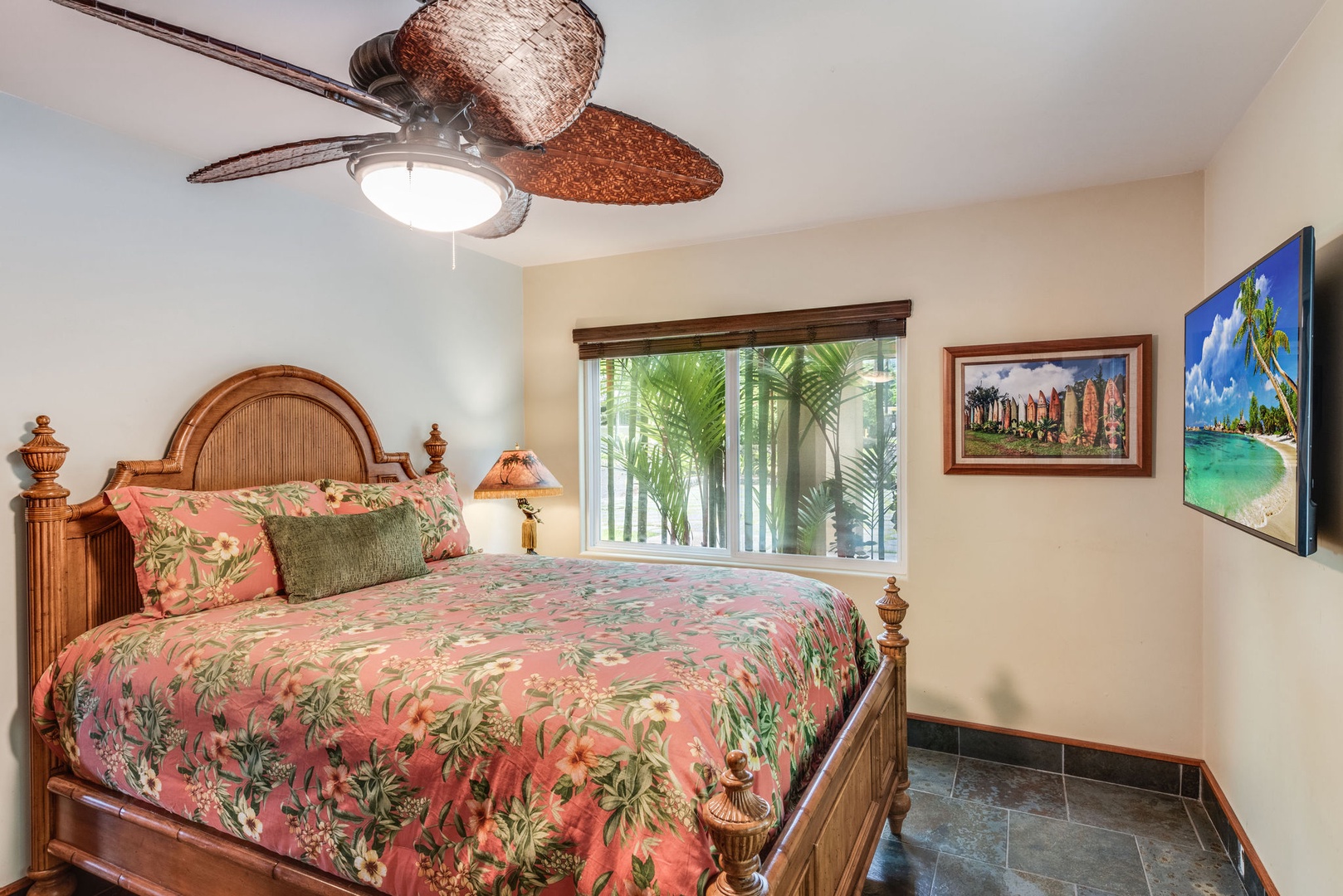 Kailua Kona Vacation Rentals, Kona Beach Bungalows** - Rest easy in Moana Hale's Downstairs Queen, a serene sanctuary after a day of island exploration.