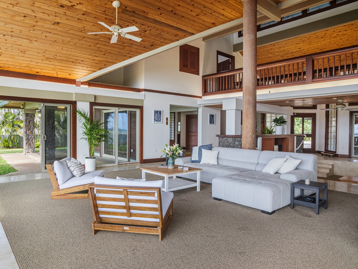 Waianae Vacation Rentals, Konishiki Beachhouse - Large living area with modern furniture creates the perfect conversation spot.