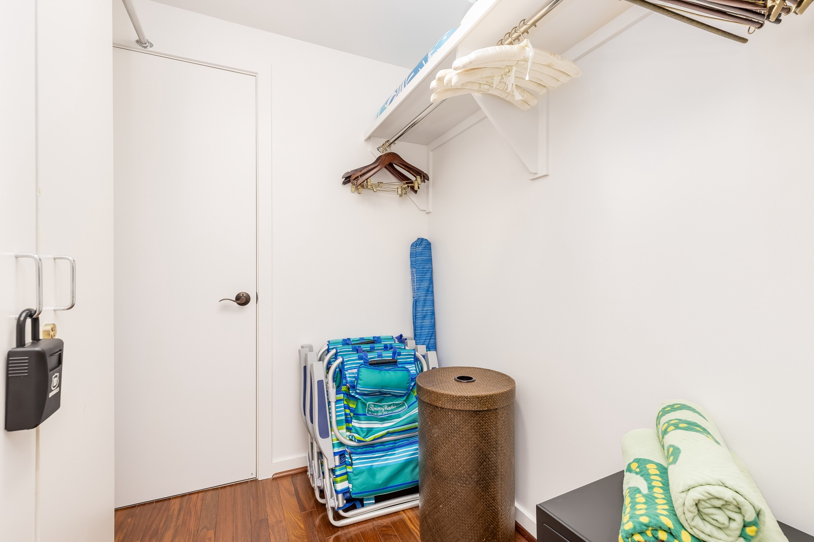 Kahuku Vacation Rentals, Turtle Bay Villas 209 - Your private closet provides ample storage with hangers, shelving, and space for all your vacation essentials.