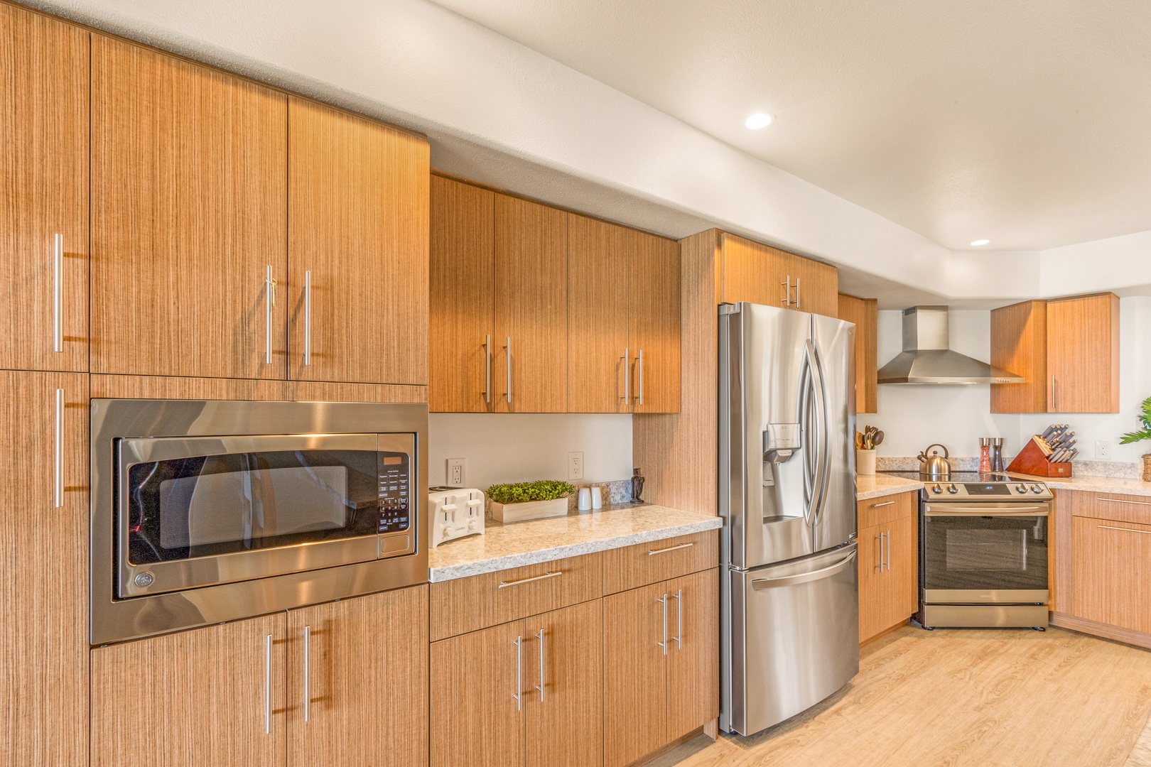 Lahaina Vacation Rentals, Puamana 254-2 - The gourmet is kitchen equipped with stainless steel appliances.