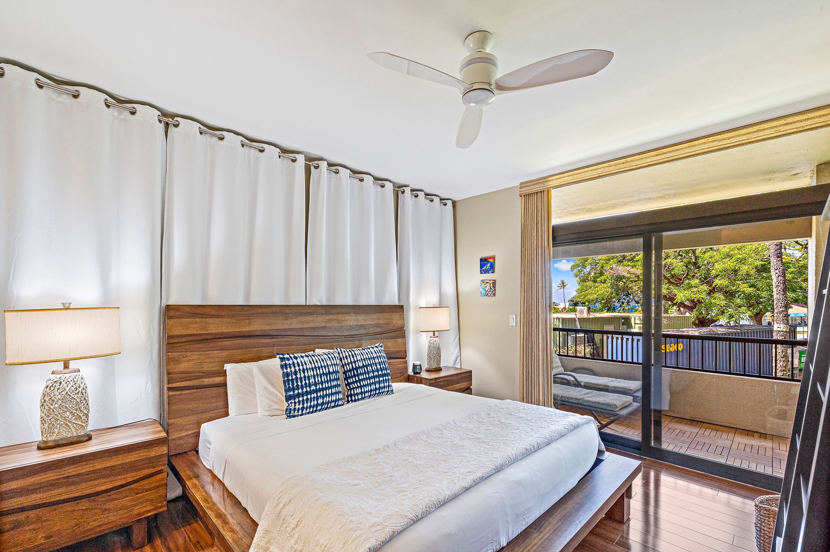 Lahaina Vacation Rentals, Kaanapali Royal Q-202 - The primary suite features a king-sized bed and access to private lanai.