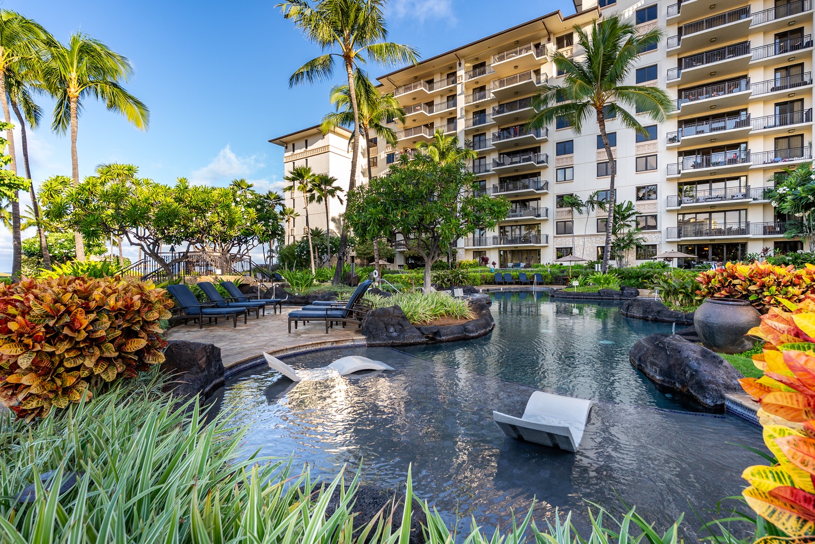 Kapolei Vacation Rentals, Ko Olina Beach Villas B109 - Wander the garden ponds on the way to the beach, palms mirrored in the still water.