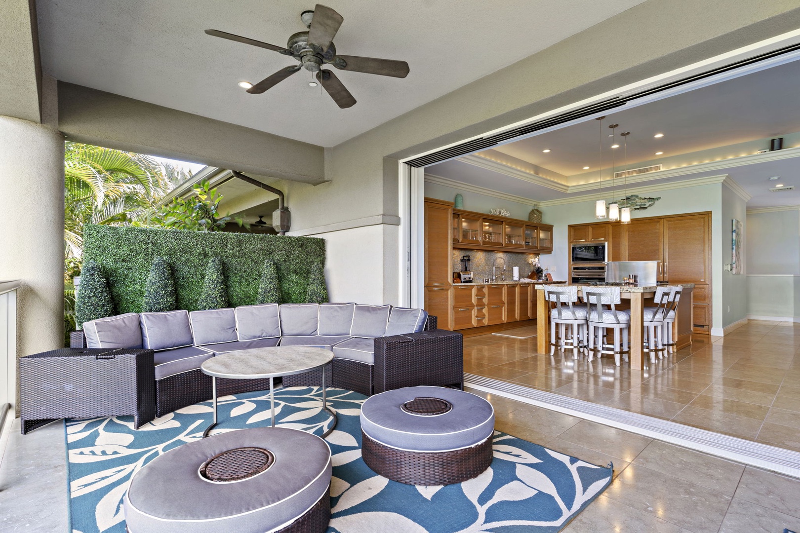 Wailea Vacation Rentals, Wailea Luxury Residence Hoolei 93-3 - Step into a seamless blend of indoor comfort and outdoor relaxation on the lanai space, perfect for lounging or entertaining.