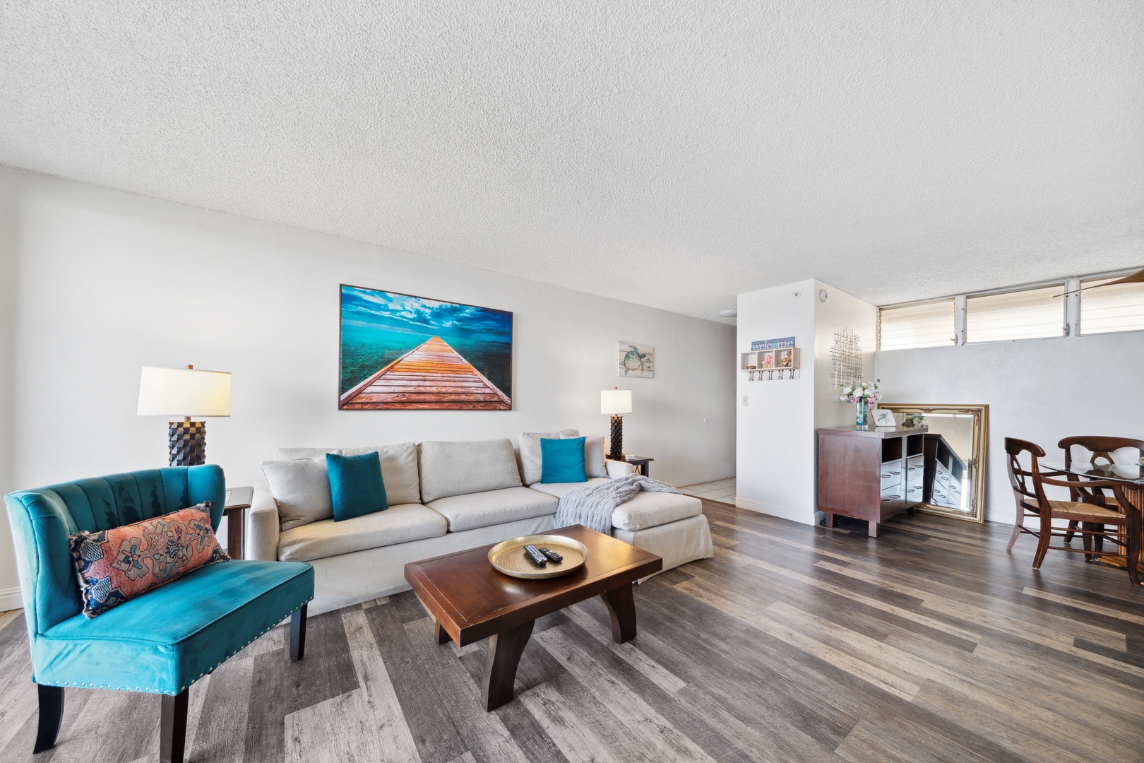 Lahaina Vacation Rentals, Royal Kahana 308 - The living room at Royal Kahana 308 offers plush seating and a relaxed island vibe.