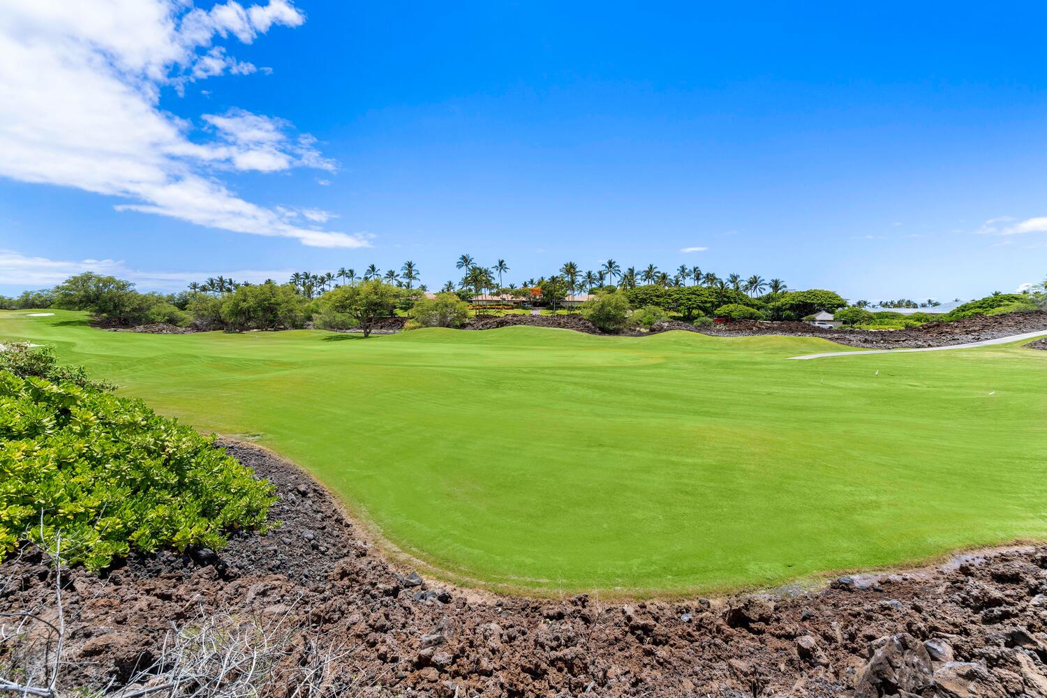 Kamuela Vacation Rentals, Mauna Lani Fairways #902 - The view of the golf course from the lanai.