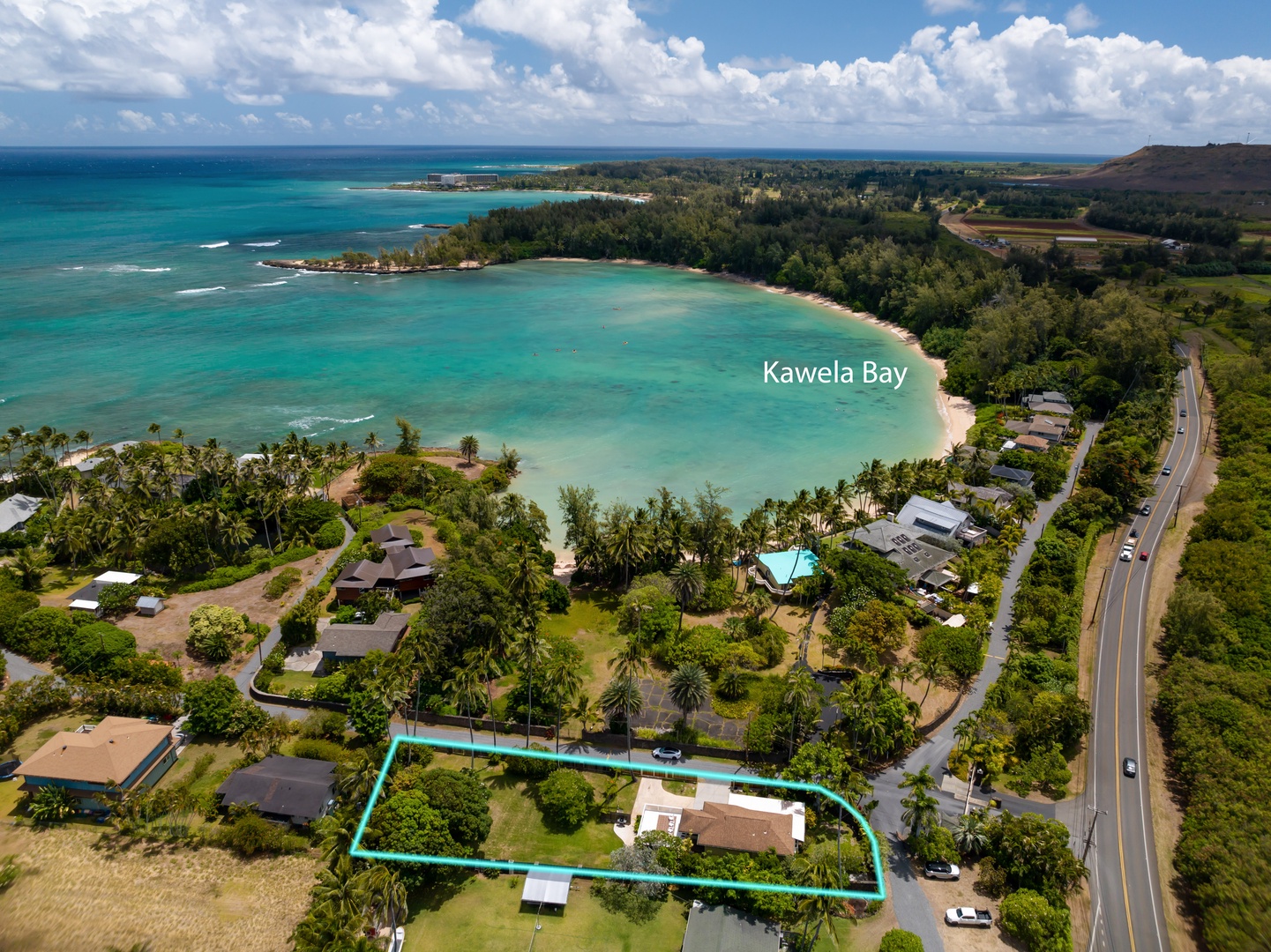 Kahuku Vacation Rentals, Hale Pellicano - Aerial shot of the location.