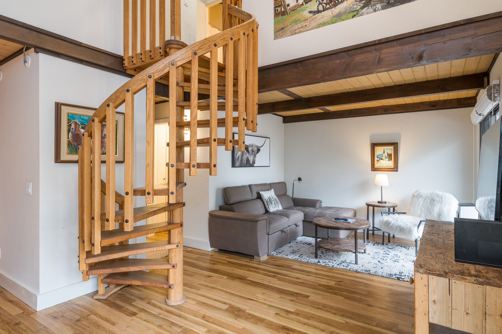 Ketchum Vacation Rentals, Bavarian Warm Springs Charm - Spiral steps to the top floor