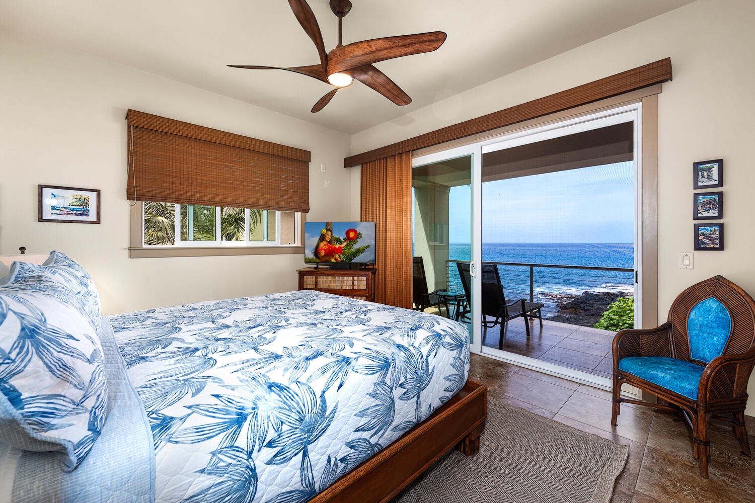Kailua Kona Vacation Rentals, Kailani Vista - Sliding glass doors open for salty breezes or close them and let the quiet hum of the split A/C lull you to sleep.
