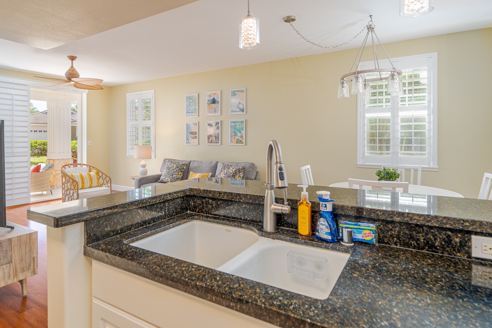 Kapolei Vacation Rentals, Ko Olina Kai 1105F - Kitchen with modern amenities and a spacious countertop for easy meal prep and gatherings.