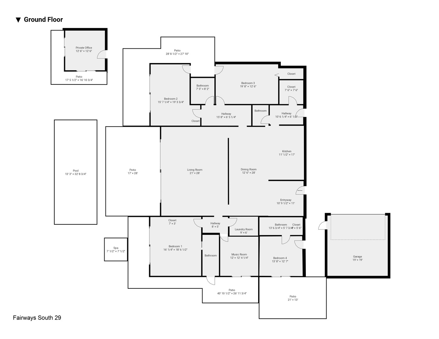 Kamuela Vacation Rentals, 4BD Fairways South Estate (29) at Mauna Kea Resort - Floor Plan